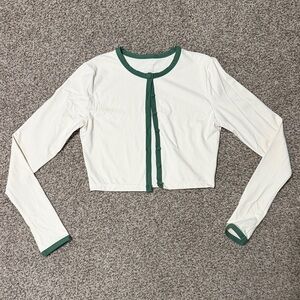 SET Active Sportbody Button Down Shirt with Green Trim